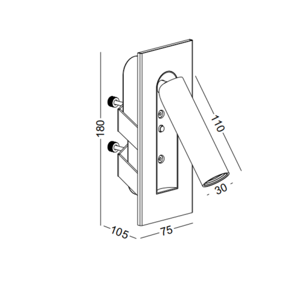 LWA322-NK-3W Led reading light for hotel guest rooms - Image 2