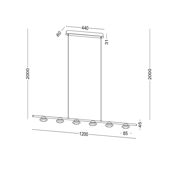 LPL406-WT-6*3W Indoor led pendant light - Image 3