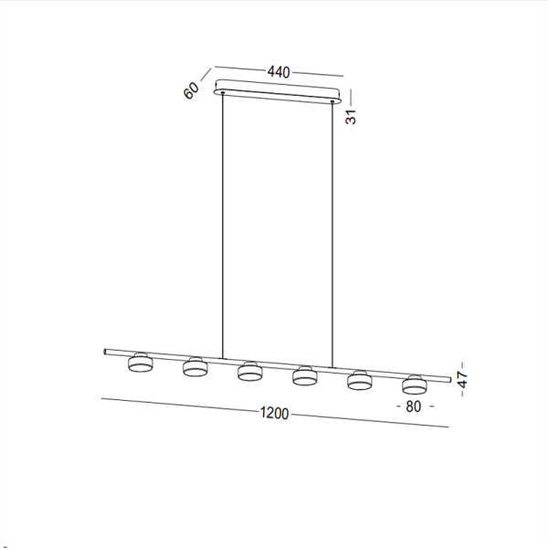LPL407-WT-6*3W Indoor led pendant light - Image 2