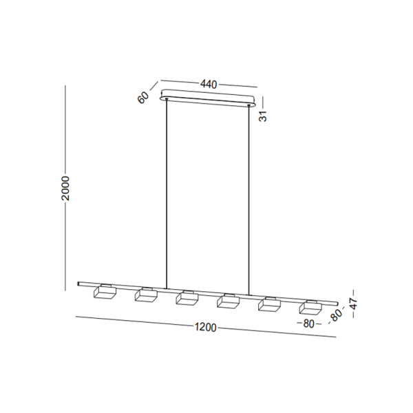 LPL408-WT-6*3W Indoor led pendant light - Image 2