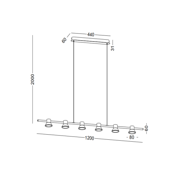 LPL409-BK-6*3W Indoor led pendant light - Image 3