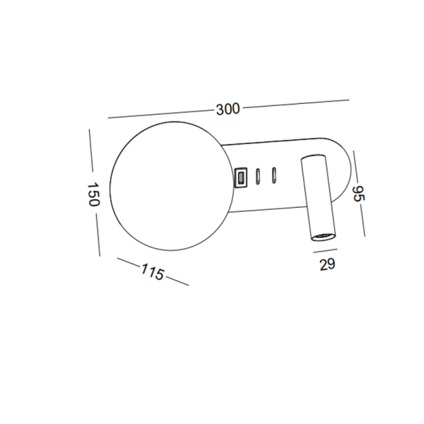 LWA495-WT-4W+3W Glass led reading light - Image 2