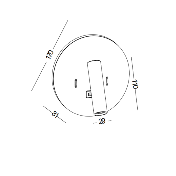 LWA496-BK-3W+3W Modern led reading light - Image 2