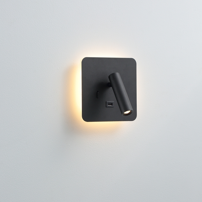 LWA497-BK-4W+3W Square led reading light