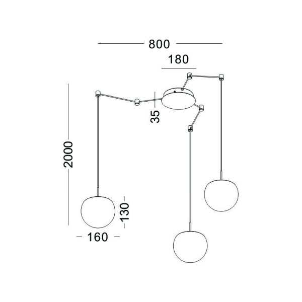 LPL419-Glass Shade Led Pendant Light - Image 3