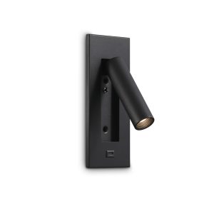 LWA546-BK-3W Modern Bedroom Bedside Reading Light