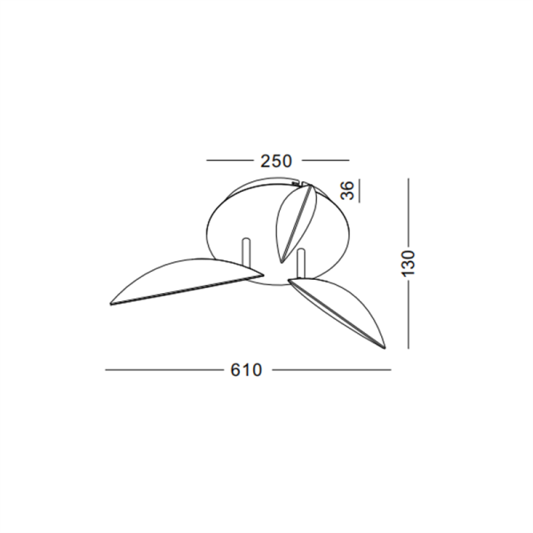 LBL389-WT-10W Steel Leaf Shape Led Ceiling Light - Image 2