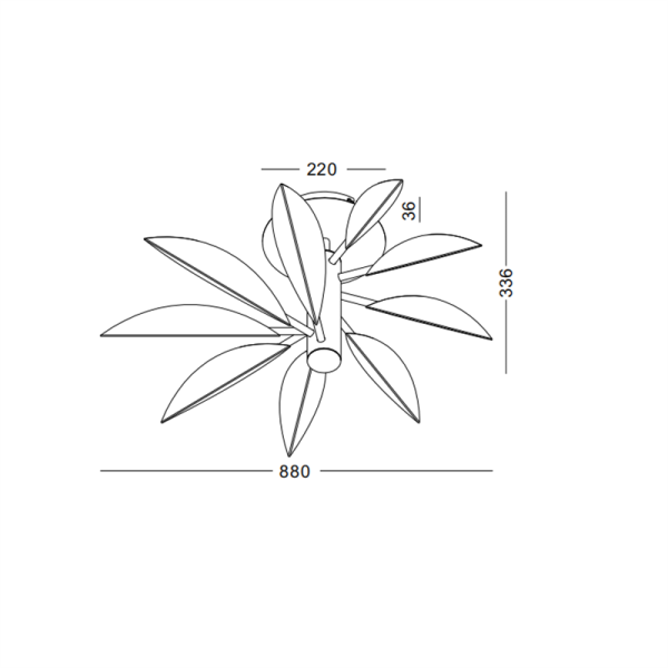 LBL393-GD-40W Steel Leaf Shape Led Ceiling Light - Image 2