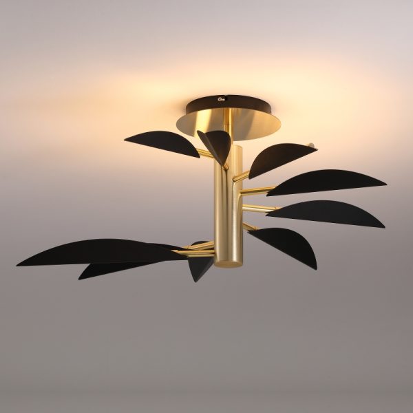 LBL393-GD-40W Steel Leaf Shape Led Ceiling Light