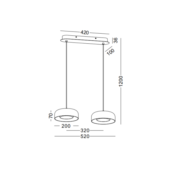 LPL439-WT-20W Dining Room Led Pendant Light - Image 2
