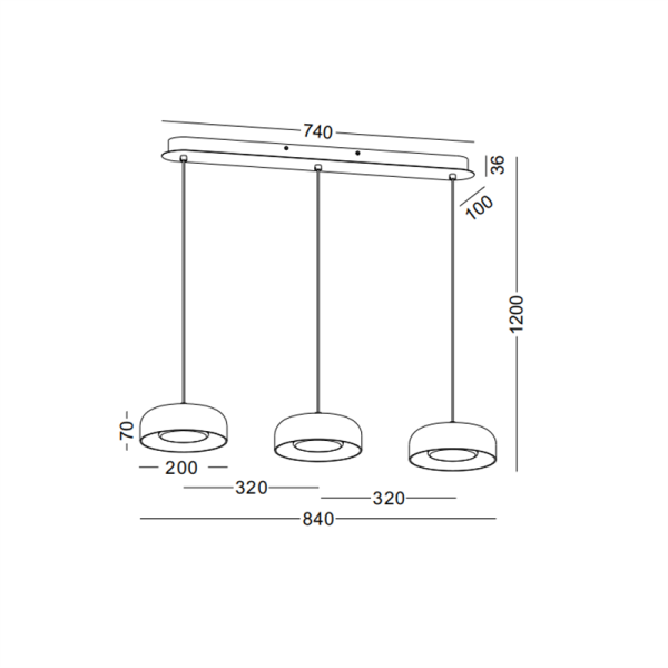 LPL440-CR-30W Dining Room Led Pendant Light - Image 2
