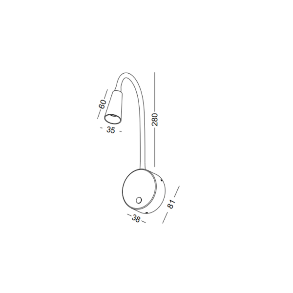 LWA595-WT-3W Modern Touch Switch Led Reading Light - Image 2