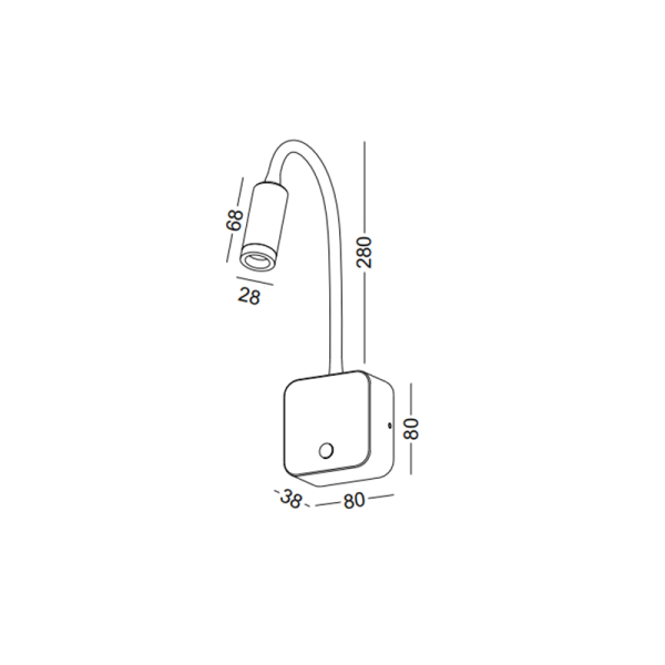 LWA596-WT-3W Modern Style Touch Switch Led Reading Light - Image 2