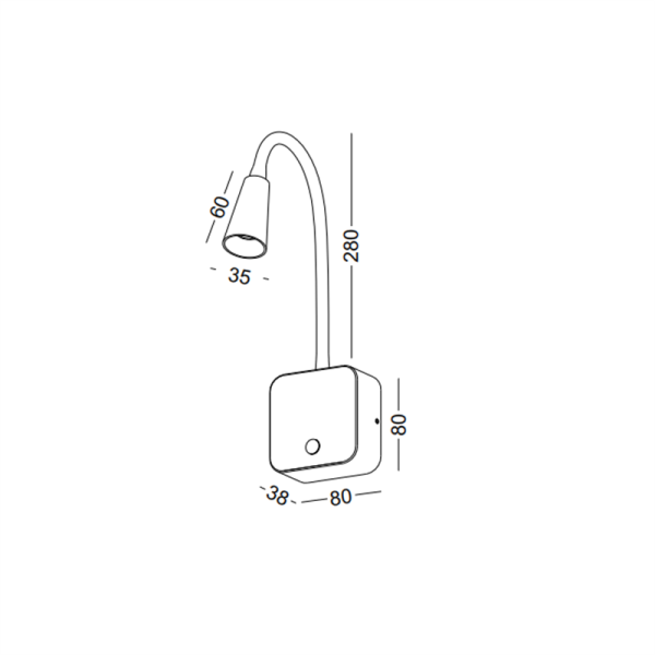 LWA597-BK-3W Modern Touch Switch Led Reading Light - Image 2
