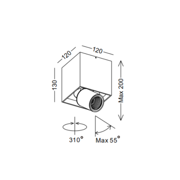 LBL394-BK-9W COB Surface Down Light - Image 2