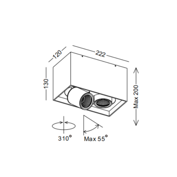 LBL395-WT-2*6W COB Surface Down Light - Image 2