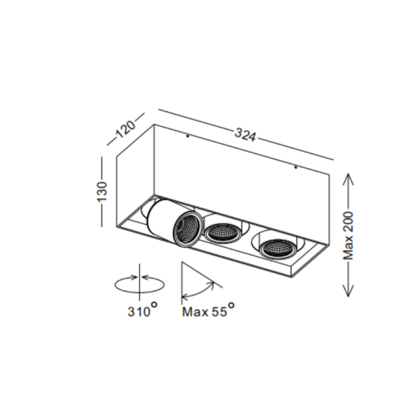 LBL396-WT-3*6W COB Surface Down Light - Image 2