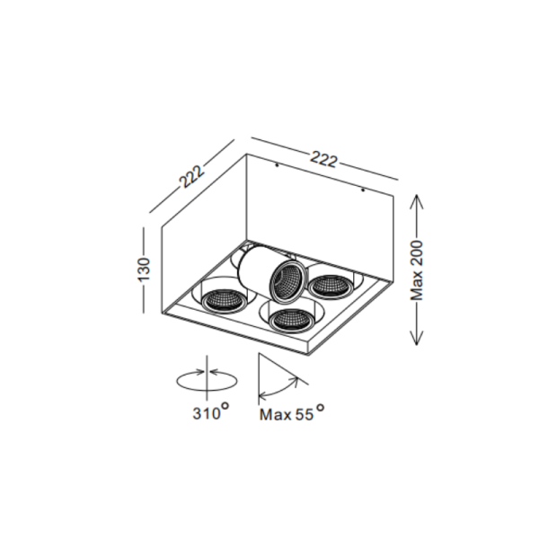 LBL397-WT-4*6W COB Surface Down Light - Image 2