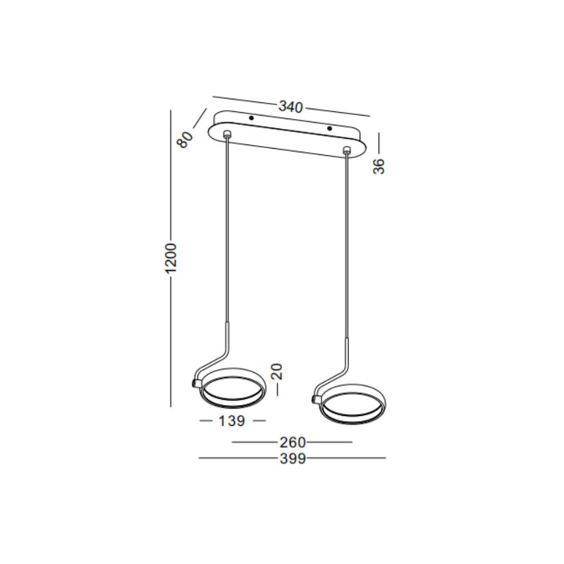 LPL443-BK-12W Pendant Light - Image 2