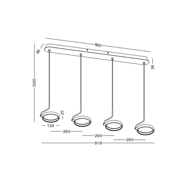 LPL445-WT-24W Pendant Light - Image 2