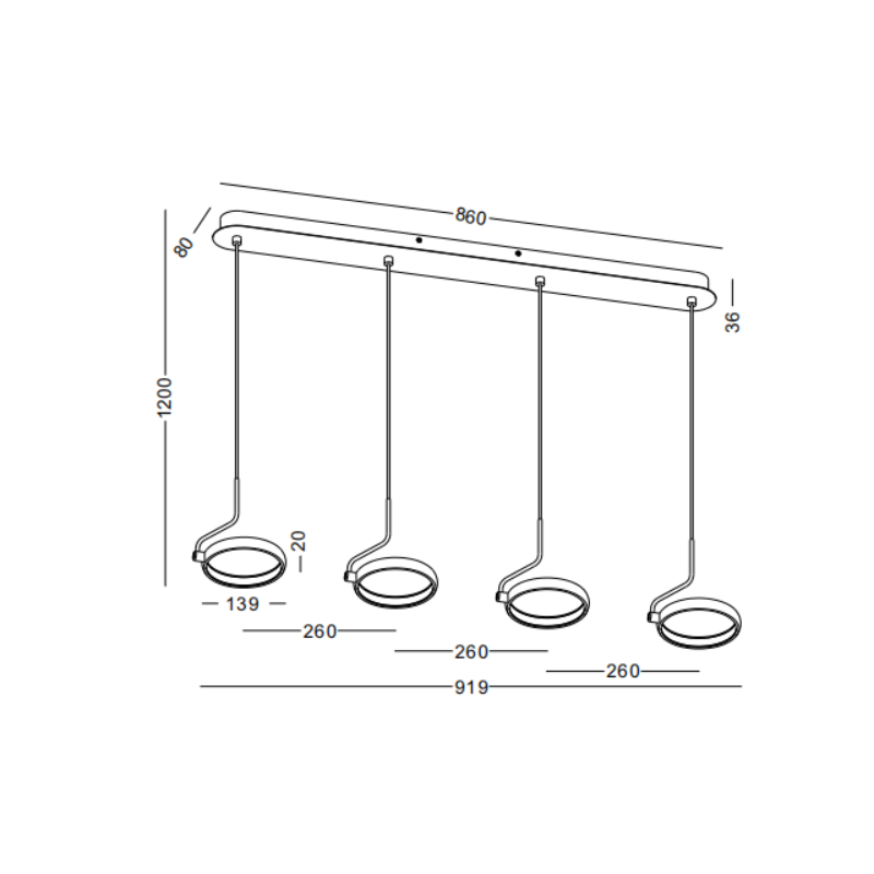LPL445-WT-24W Pendant Light - Image 2