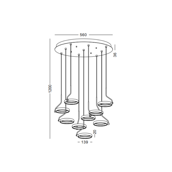 LPL447-BK-54W Pendant Light - Image 2